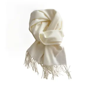 Écharpe d'hiver unie en imitation cachemire avec franges élégantes, châle chaud et doux.