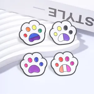 LGBT Fierté Patte de Chat Émail Broches Set Coloré Arc-en-Ciel Métal Badge Accessoire