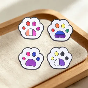 Ensemble de broches emaillées patte de chat LGBT arc-en-ciel, badge de sac a dos.