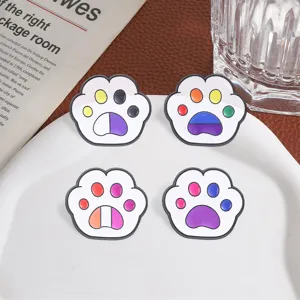 Broches émaillées patte de chat drapeau arc-en-ciel badge en métal LGBT fierté sac à dos