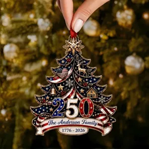 Adorno para Árbol de Navidad 250 Aniversario EE.UU. Colgante Acrílico Personalizado