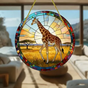 Acryl Giraffe runder hängender Sonnenfänger perfekt für Innen- und Außendekoration.