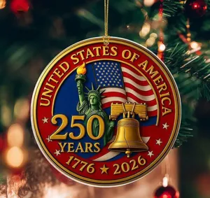 US 250th Anniversary Acrylic Ornament Independence Day Patriotic Hanging Christmas Tree Decor