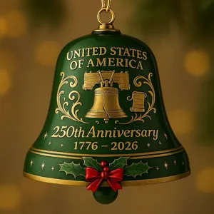US 250th Anniversary Commemorative Bell Ornament Independence Day Hanging Decor