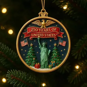 US 250th Anniversary Christmas Ornament Statue of Liberty Patriotic Hanging Decor Pendant