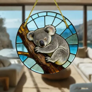 Acryl Koala runder Sonnenfänger zum Aufhängen für Indoor Outdoor Fenster und Wand Dekoration.