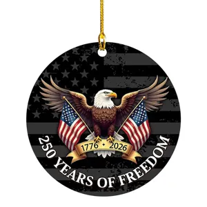 US 250th Anniversary Patriotic Acrylic Hanging Ornament with Eagle USA Flag Decor