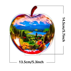 Apple acrylic decorative ornament 2D landscape flat art piece for living room desk