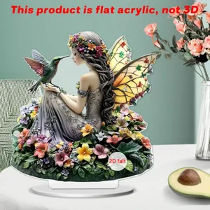 Acrylic fairy hummingbird tabletop ornament flat acrylic desk home decor decoration figure