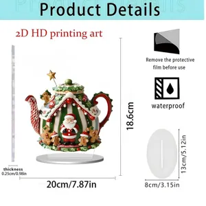 Christmas acrylic teapot ornament Santa Claus desktop decoration festive gift home decor
