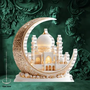 Acrylique lune mosquée présentoir impression plate 2D décoration maison ornement cadeau bureau