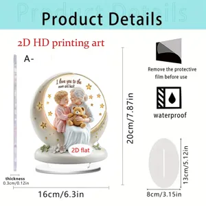 Mother's Day 2D acrylic ornament desktop decoration with heartwarming mother child design.