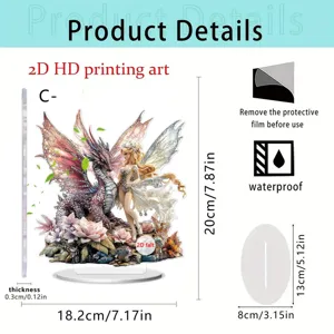 Acrylic fairy dragon desktop ornament waterproof wear-resistant home office desk decor