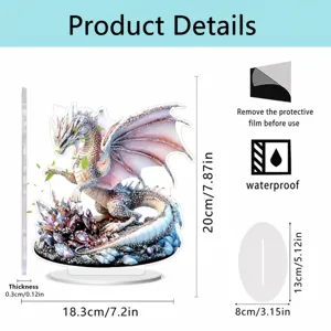 Acrylic crystal dragon desktop ornament 2D printing waterproof home decor display piece