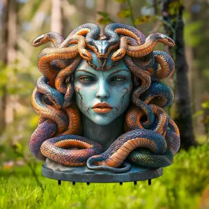 Acrylic Medusa Garden Stake Waterproof Outdoor Potted Plant Yard Decor Mythological Figure Lawn Ornament Yard Art Decor