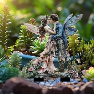 Piquet de Jardin Fée Acrylique Princesse Prince Elfe Fantastique Fleur Pot de Fleur Ornement Décoratif de Cour Extérieure