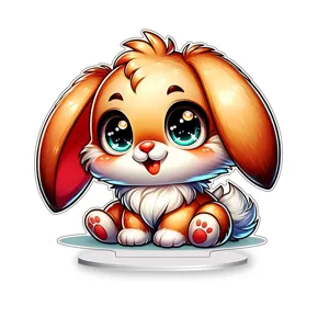 Cute anime bunny acrylic standee, perfect desktop decoration and gift for room and living room.