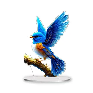 Creative blue bird acrylic standee desktop decoration ornament for home room decor gift