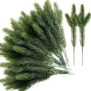 Rami di aghi di pino di Natale artificiali piante verdi finte per composizioni floreali