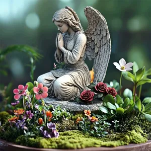 Plaque Commémorative Ange en Acrylique Piquet de Jardin Tombe Marqueur Extérieur Ornement Décoratif Cadeau de Souvenir