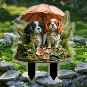 Simpatico paletto da giardino in acrilico per cani decorazione vaso esterno per cortile.