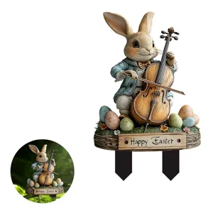 Easter rabbit garden stake waterproof outdoor lawn yard decorative acrylic sign figurine