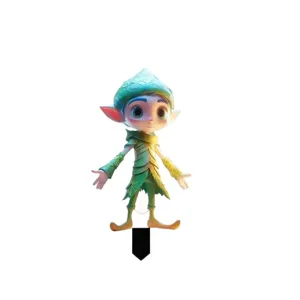 Cute seed elf flower pot acrylic garden ground stake 2D potted plant decorative gift.
