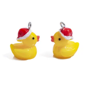 Harz Weihnachtsmann Ente Anhänger DIY Schmuck niedlich Weihnachten Handgemachte Zubehör