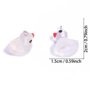 Transparenter Enten Harz Anhänger süß Tier DIY handgemachte Schmuck Halskette Zubehör