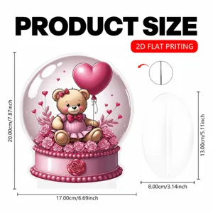 Acrylic bear snow globe stand desktop ornament size specification display details!