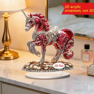 Acrylic unicorn desk ornament 2D flat tabletop decoration for holiday gift display