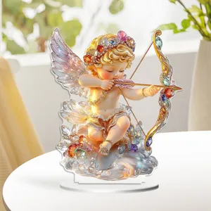 2D Acryl Amor Engel Dekorativ Standee Desktop Ornament Zuhause Flur Dekor Acryl Kunst Handwerk Geschenk