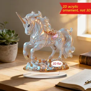 Acrylic unicorn table ornament 2D flat decorative desktop display gift for home decor