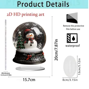 Christmas snowman 2D acrylic standing ornament holiday desktop home decor waterproof clear display