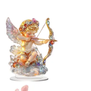Süßer Amor Engel 2D Acryl Stehdekoration Desktop Heimdekoration Geschenk Tisch Deko