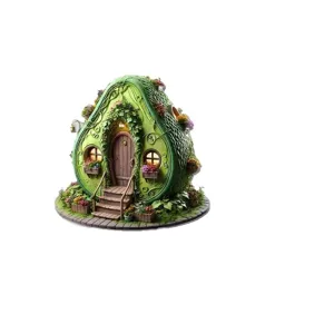 Graziosa Statuetta Casa Fata Avocado Miniatura Resina Decorazione Scrivania Regalo