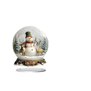 Cute Christmas 2D Acrylic Standee Snowman Deer Decorative Ornament for Home Desktop Decor
