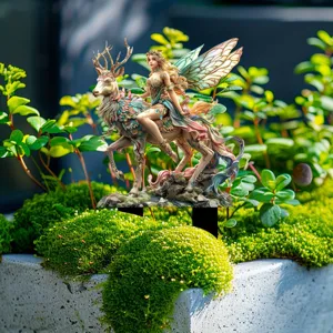 Paletto da giardino fata cervo fantasia, inserto decorativo vaso principessa item.