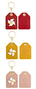 Charming Chinese style wind turbine keychain card holder, lucky fashion accessory gift.