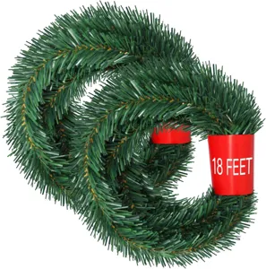 Artificial Christmas garland green tinsel tree hanging decoration 18 feet length festive party supply