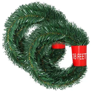 Christmas garland green tinsel decorative wreath 18 feet holiday party hanging decor