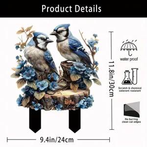 Acrylic Garden Stake Outdoor Yard Lawn Decorative Animal Plant Design Waterproof Acrylic Yard Art Ornament For Patio Home Decor