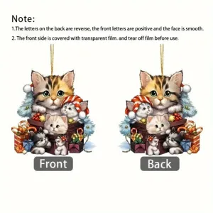 Cute cat acrylic hanging ornament pendant for car decoration and keychain accessory