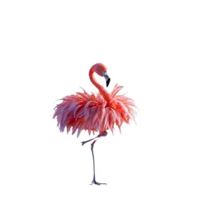 Acrylic flamingo car hanging ornament, pink bird pendant detail view, stylish interior decor.