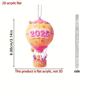 2D acrílico plano globo aerostático 2025 adorno colgante coche interior colgante decor