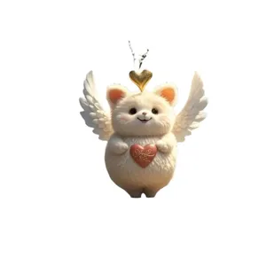 Cute angel bear car pendant acrylic flat hanging ornament sweet backpack charm decoration