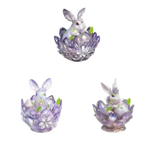 Lila Kristallhase Figur Osterei Lotosbasis Ornament süße Heimtischdekoration Geschenk