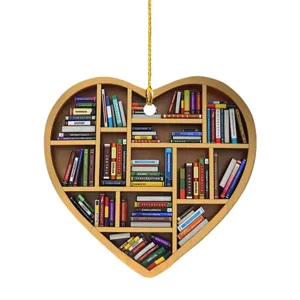 Acrylic heart bookshelf hanging ornament creative car pendant decorative piece interior decor item