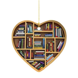 Acrylic heart bookshelf hanging ornament creative car decoration pendant home decor gift