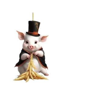 Cute cartoon pig acrylic hanging ornament car rearview mirror pendant backpack charm
